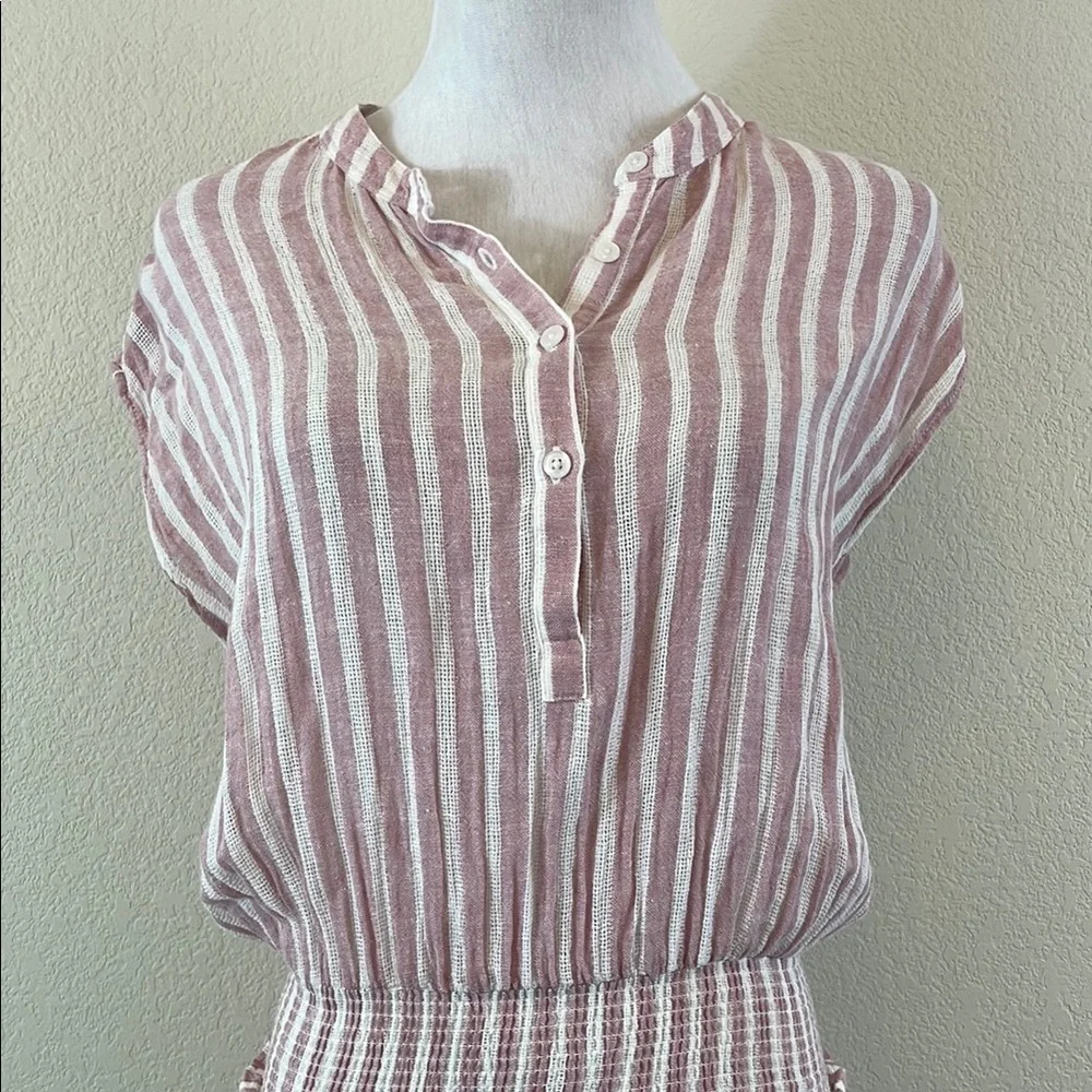 Rails Rose Stripe Button-Up Mini Dress S - Picture 3 of 8